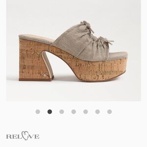 Sam Edelman Dark Natural Cork Platform Wedge Heel